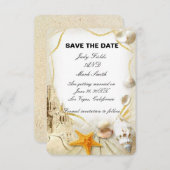 Beachsschlösser Hochzeit Sichern Sie die Datumskar Save The Date (Vorne/Hinten)