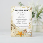 Beachsschlösser Hochzeit Sichern Sie die Datumskar Save The Date (Stehend Vorderseite)