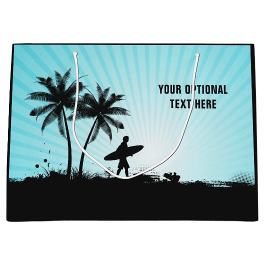 Beachsurfer Sondertext Große Geschenktasche Geschenktüte (Vorderseite)