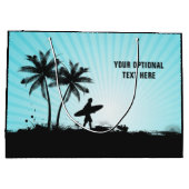 Beachsurfer Sondertext Große Geschenktasche Geschenktüte (Rückseite)
