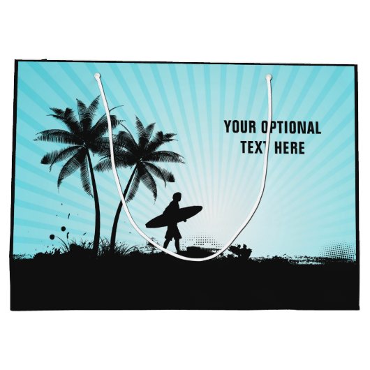 Beachsurfer Sondertext Große Geschenktasche Große Geschenktüte (Rückseite)