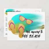 Beachszene - Ankündigung einer neuen Adresse (Vorne/Hinten)