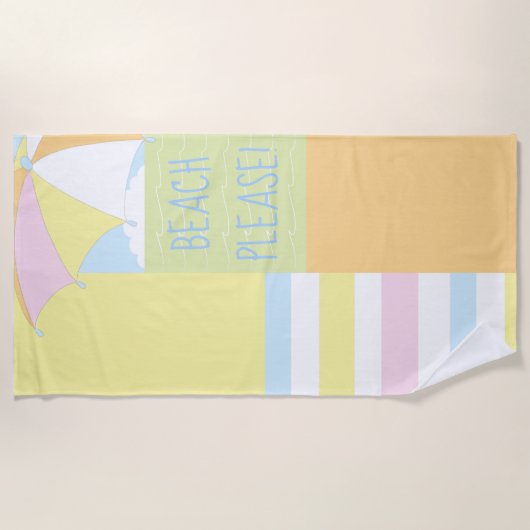 Beachszene "Beach Bitte" Badetuch (Vorderseite)