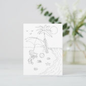 Beachszene Erwachsenenfarben Postkarte (Stehend Vorderseite)