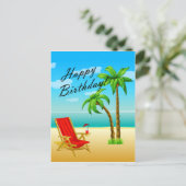 Beachszene Geburtstagskarte Postkarte (Stehend Vorderseite)