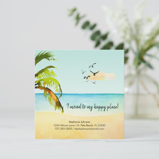 Beachszene Ich zog zu meinem glücklichen Platz neu Ankündigung (Stehend Vorderseite)