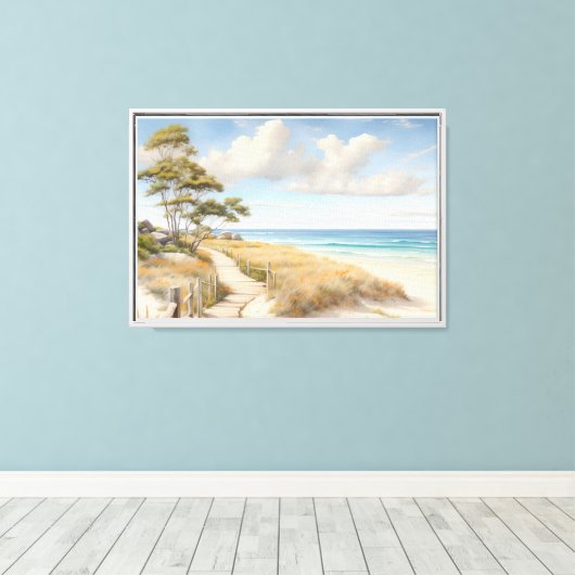 Beachszene Leinwand Wall Art (Insitu (Holzboden))