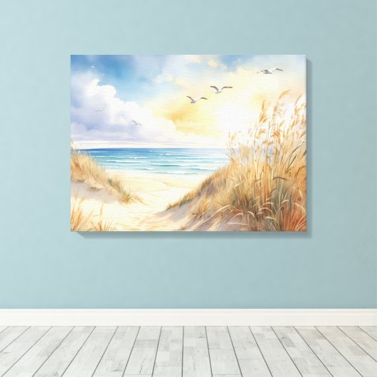 Beachszene Leinwand Wall Art (Insitu (Holzboden))