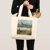 Beachtasche mit Beachszene und Angeldock Jumbo Stoffbeutel (Vorderseite (Produkt))