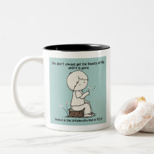 Beachte die Schönheit des Lebens Zweifarbige Tasse