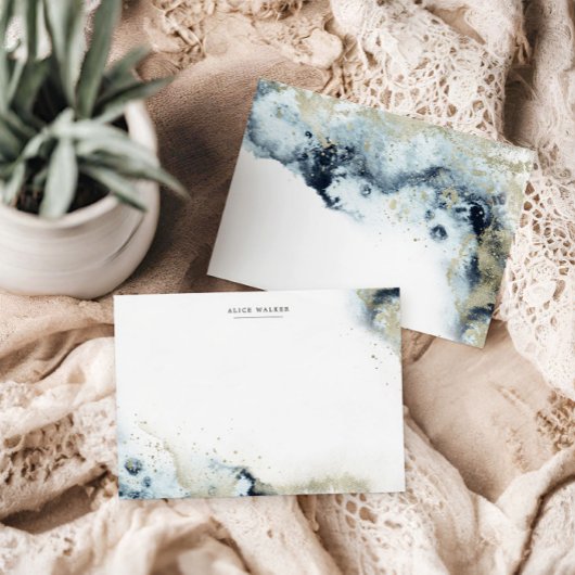 Beachte die Wellen und den Boden der Wasserfarbe Mitteilungskarte