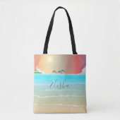 Beachte Tote Tasche mit Delphinen Light House (Vorderseite)