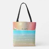 Beachte Tote Tasche mit Delphinen Light House (Rückseite)