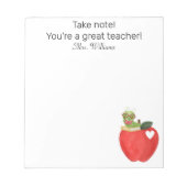 Beachten Sie, dass Ihr großartiger Lehrer, Lehrer  Notizblock (Vorderseite)