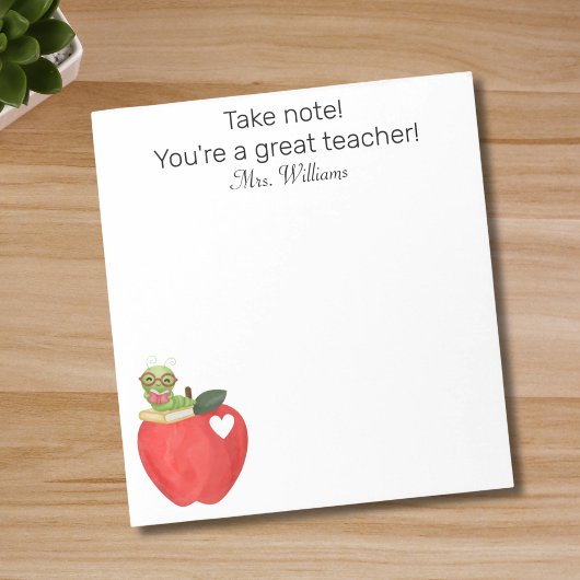 Beachten Sie, dass Ihr großartiger Lehrer, Lehrer Notizblock