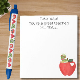 Beachten Sie, dass Ihr großartiger Lehrer, Lehrer Notizblock