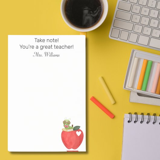 Beachten Sie, dass Ihr großartiger Lehrer, Lehrer  Post-it Klebezettel