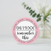 Beachten Sie dieses rosa - Speichern des Datums Save The Date (Stehend Vorderseite)