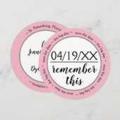 Beachten Sie dieses rosa - Speichern des Datums Save The Date (Vorne/Hinten)