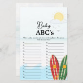 Beachthema Baby Abc's Baby-Dusche-Spiel (Vorne/Hinten)