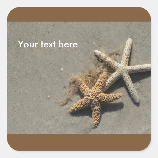 Beachtheme-Aufkleber Quadratischer Aufkleber (Vorderseite)