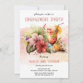 Beachtropische Cocktails-Party Einladung (Vorderseite)