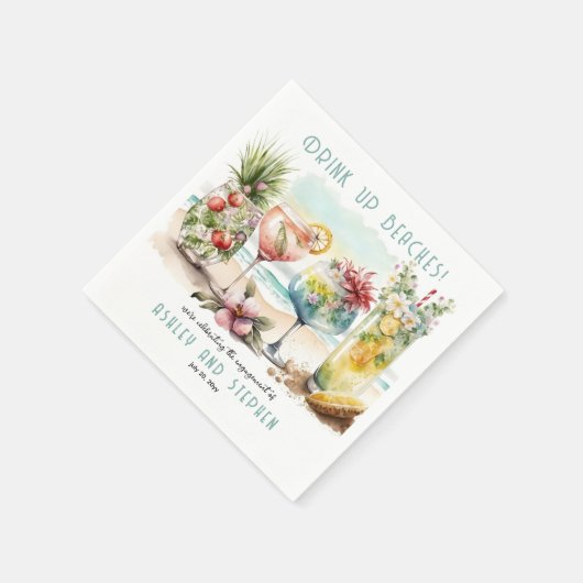 Beachtropische Cocktails-Party Serviette (Ecke)