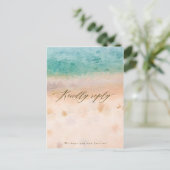 Beachtropische Hochzeit Rsvp Postkarte (Stehend Vorderseite)