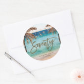 beachtropische Weihnachtsmarke Runder Aufkleber (Umschlag)