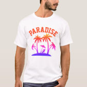 Beachurlaub Apparel, Beach Palm Trees Paradies T-Shirt (Vorderseite)