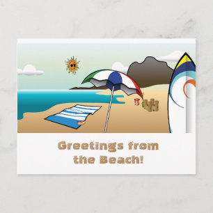 Beachurlaub Begrüßung Postkarte