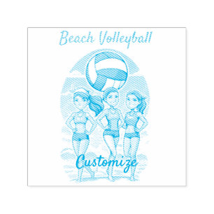 Beachvolleyball Mädchen Thunder_Cove Permastempel