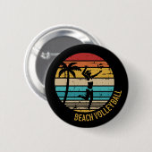 Beachvolleyball Vintages Retro Button (Vorne & Hinten)