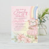 Beachvolleyballett Bärenballenbläserin Bärendusche Einladung (Stehend Vorderseite)