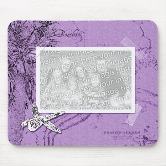 Beachwalker Collage - Starfish lila Mousepad (Vorne)