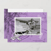 Beachwalker Collage Violet Foto Frame Postkarte (Vorne/Hinten)