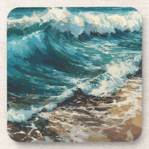 Beachwaves und Sandmalerei Getränkeuntersetzer