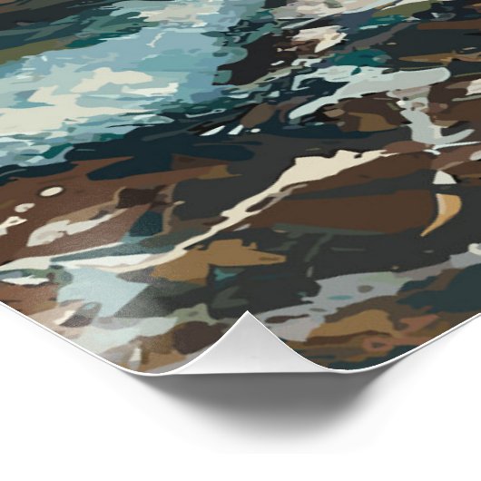 Beachwaves und Sandmalerei Poster (Ecke)