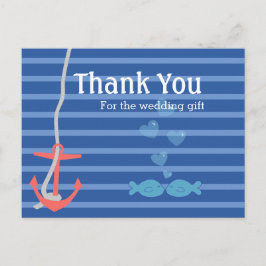Beachy Anchor Vielen Dank Postkarte