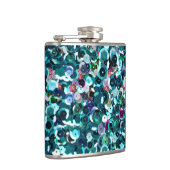 Beachy Aqua-blaue ImitatSequins Flachmann (Rechts)
