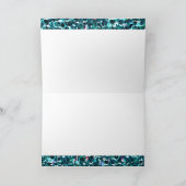 Beachy Aqua-blaue ImitatSequins Karte (Innenseite)