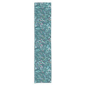 Beachy Aqua-blaue ImitatSequins Kurzer Tischläufer (Vorderseite)