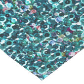 Beachy Aqua-blaue ImitatSequins Kurzer Tischläufer (Ecke)