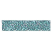 Beachy Aqua-blaue ImitatSequins Kurzer Tischläufer (Horizontal)