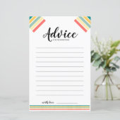 Beachy Baby Shower Advice Card (Stehend Vorderseite)