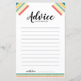 Beachy Baby Shower Advice Card