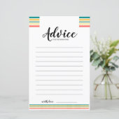 Beachy Baby Shower Advice Card (Stehend Vorderseite)