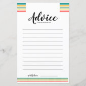 Beachy Baby Shower Advice Card (Vorderseite)