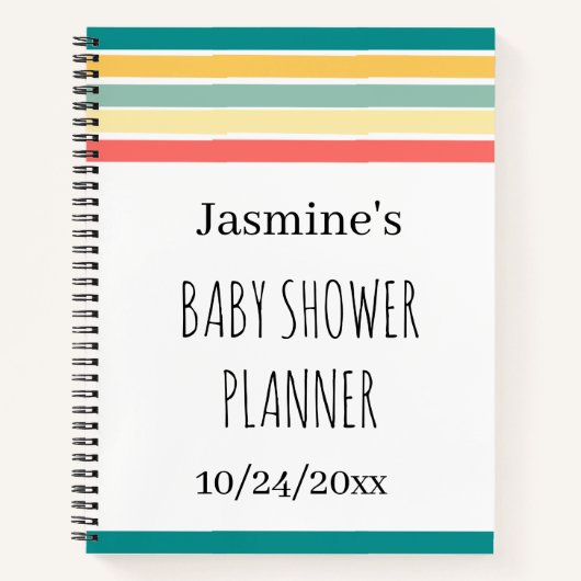 Beachy Baby Shower Planner Notizblock (Vorderseite)