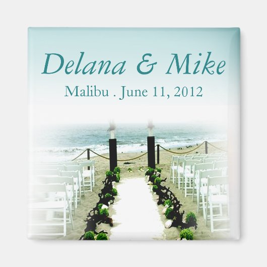 Beachy Beach Wedding Gefallen Keepake Magnet (Vorne)